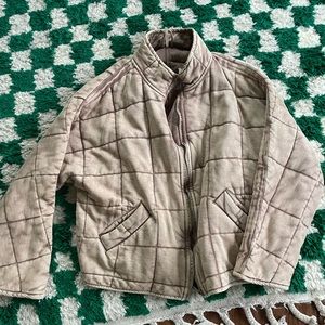 FREE PEOPLE Dolman Quilted Knit Jacket SIZE SMALL Champagne Diamonds color